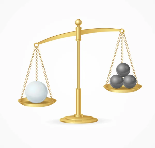 Balance blanco concepto verdadero triunfo. Vector de — Archivo Imágenes Vectoriales