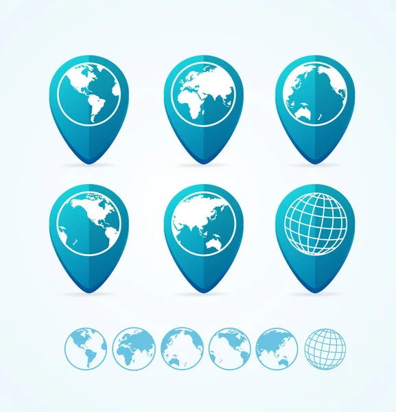 Globe Icon Set Etiquetas. Vector — Vector de stock