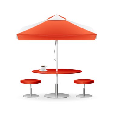 Şemsiye Promo yaz Caffee. Vektör