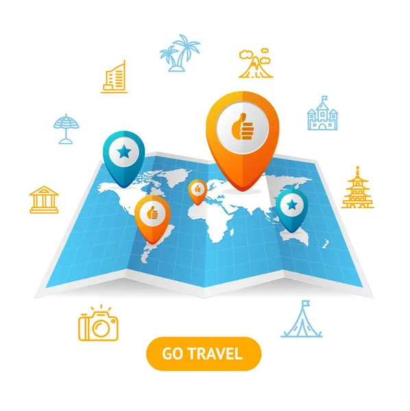 Go Travel Booking Concept. Vector — Stock Vector