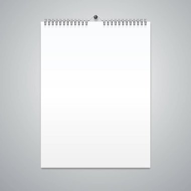 Gerçekçi takvim şablon boş. Vektör