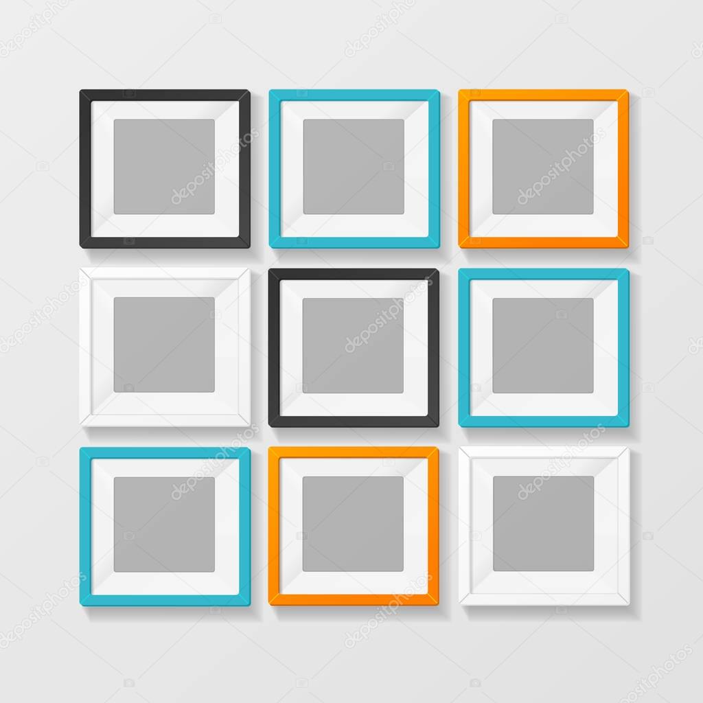 Blank Color Picture or Foto Frame for Interior. Vector