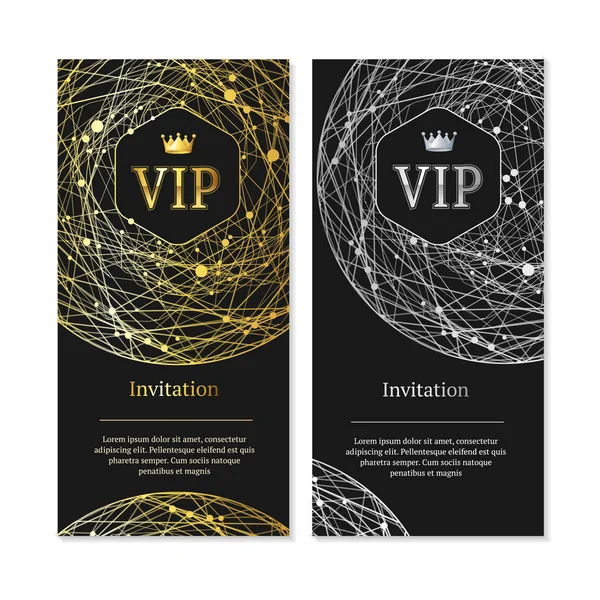 Conjunto de invitación y tarjeta Vip. Vector — Vector de stock
