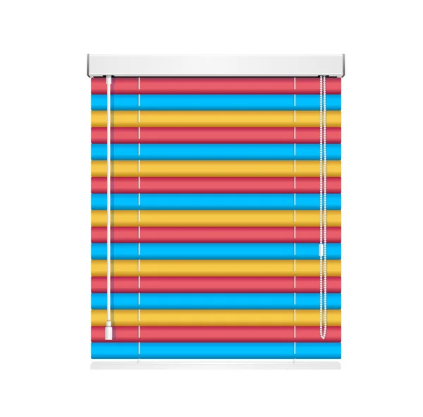 Ventana de color realista Jalousie persianas enrollables Ciego. Vector — Archivo Imágenes Vectoriales