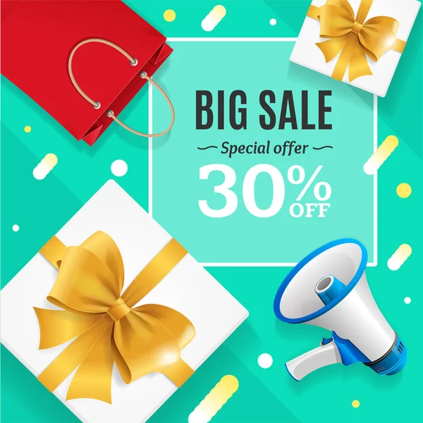 Big Sale Banner Card or Poster. Vector — Stock Vector