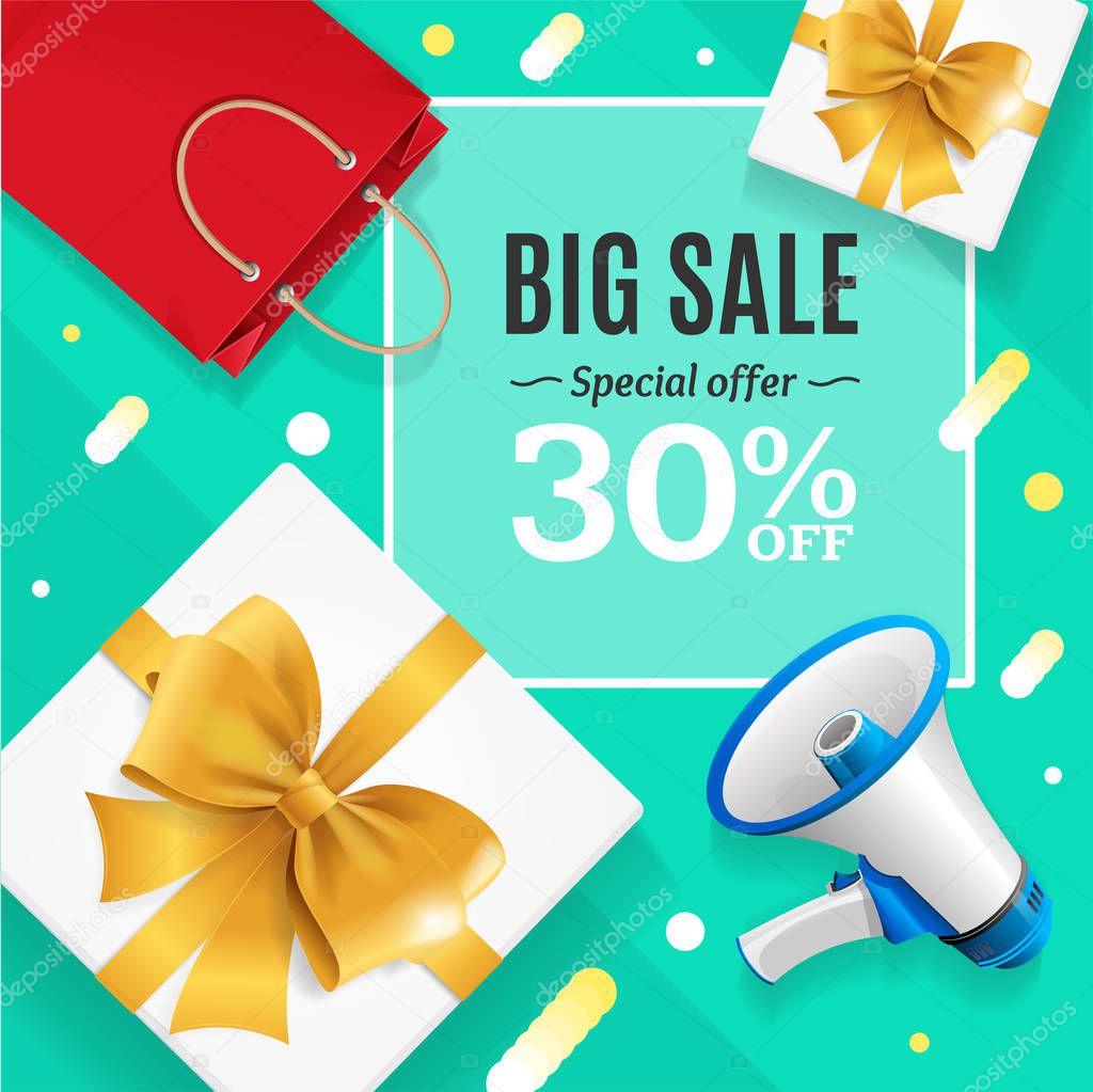 Big Sale Banner Card or Poster. Vector