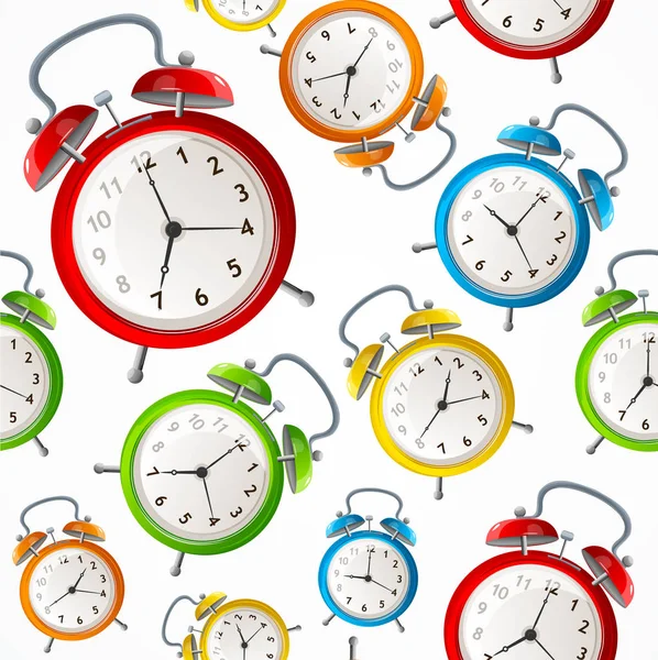 Alarm Clock Pattern Background. Vector — Stock Vector
