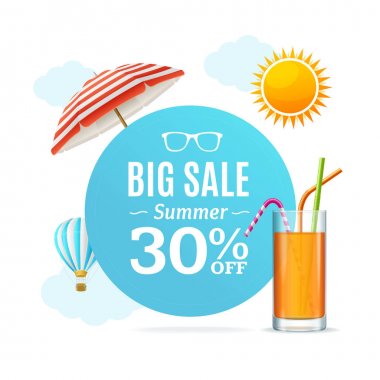 Yaz Satılık kavramı etiketleri veya Etiketler. Vektör