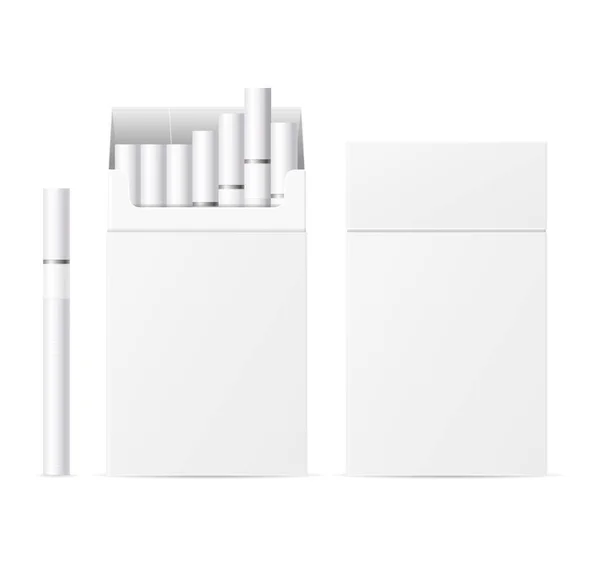 Realistic Template Blank White Cigarette Pack. Vector — Stock Vector