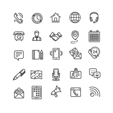 Simge siyah ince çizgi kümesi olarak bize ulaşın. Vektör