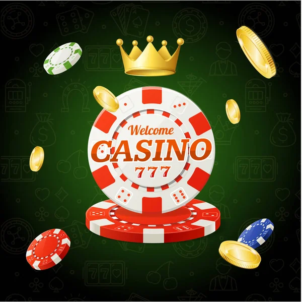 Casino Chips teken. Vector — Stockvector