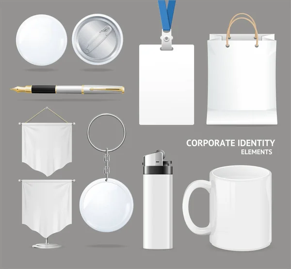 Identidad corporativa vacío blanco conjunto. Vector — Vector de stock