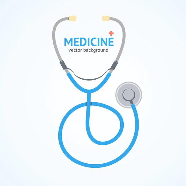 Płaskie stetoskop koncepcji opieki zdrowotnej medycyny. Wektor — Wektor stockowy