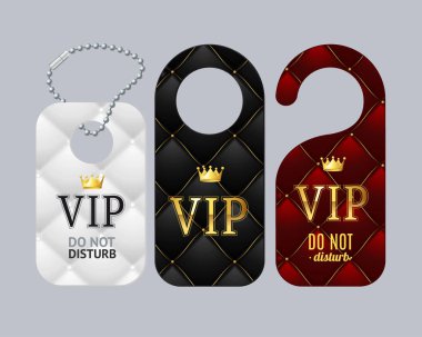 Kapı Vip etiketleri kümesi rahatsız etmeyin. Vektör
