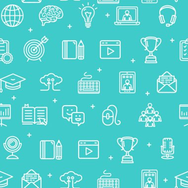 Eğitim Online desen arka plan. Vektör