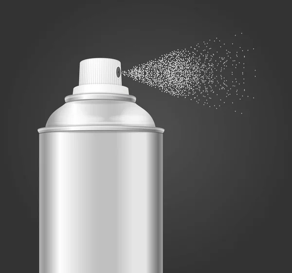 Reális alumínium üres Spray lehet víz. Vektor — Stock Vector