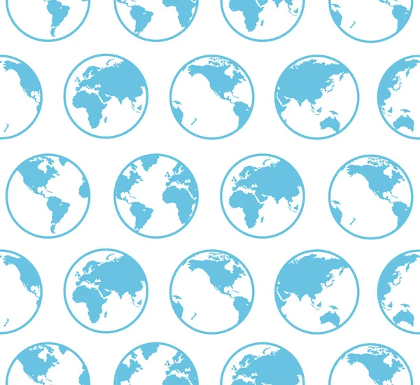 Blue Globe Earth Map Background Pattern (en inglés). Vector — Archivo Imágenes Vectoriales