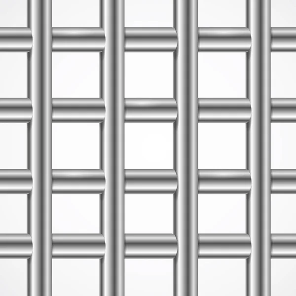 Vector Square Iron Cage Prison or Jail Bars Isolated on White. — Stock Vector