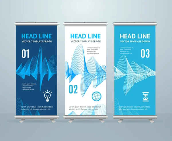 Roll Up Banner Stand Plantilla de diseño. Vector — Vector de stock