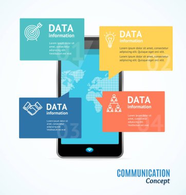 Gerçekçi 3d Messenger sohbet Bot ile sohbet iletişim kavramı Smartphone. Vektör