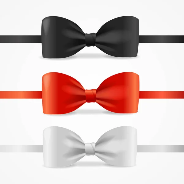 Set di cravatte realistiche 3D. Vettore — Vettoriale Stock