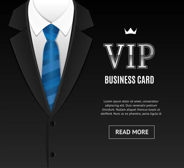Vip Invitación con esmoquin Tie. Vector — Vector de stock