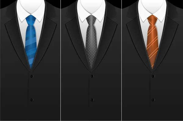 Business Card Tuxedo Tie or Necktie Set. Vector — Stock Vector