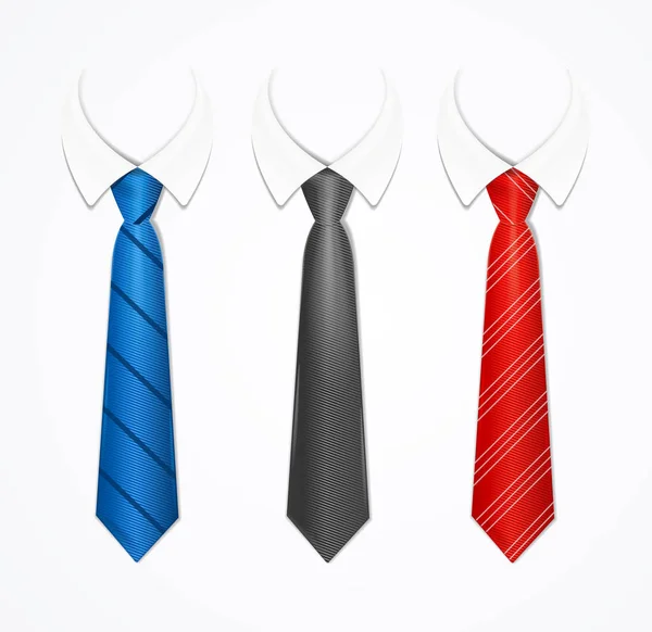 Realistische 3D-gedetailleerde Tuxedo Tie en Shirt Set. Vector — Stockvector