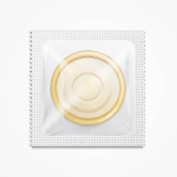 Realistische 3D detaillierte Kondom-Paket. Vektor — Stockvektor