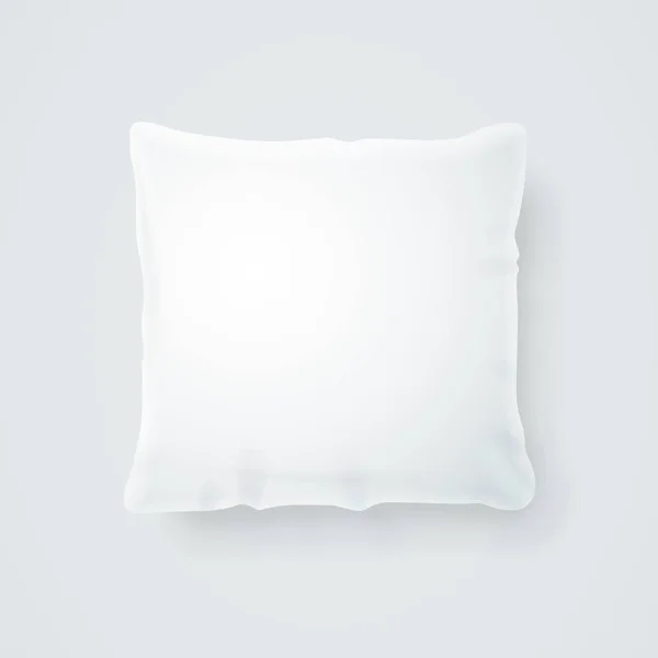 Ρεαλιστική λεπτομερείς 3d πρότυπο κενό λευκό μαξιλάρι Mock Up. Διάνυσμα — Διανυσματικό Αρχείο