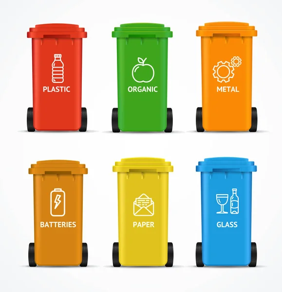 Realistic 3d Detailed Color Recycled Bin. Vector — Stock Vector