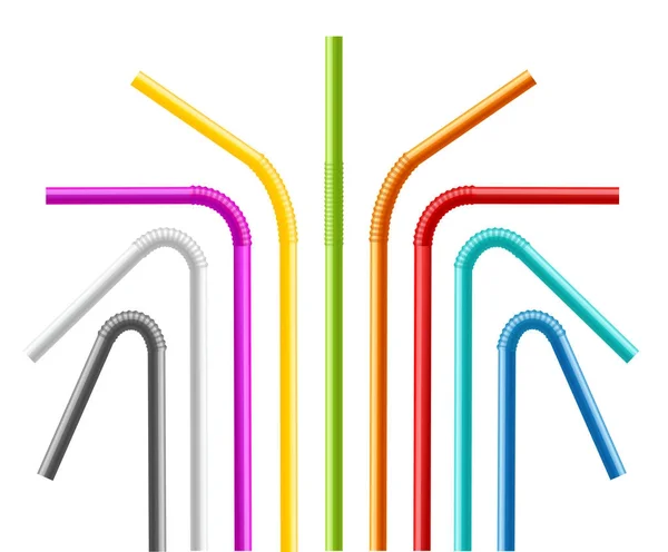 3d réaliste détaillée pailles de couleur. Vecteur — Image vectorielle