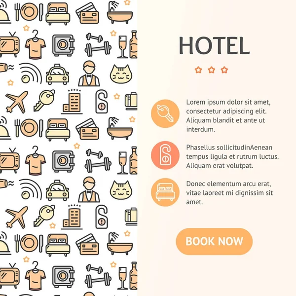 Bannière d'infographie de concept d'hôtel. Vecteur — Image vectorielle