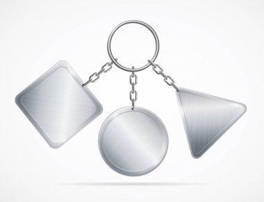 Ayrıntılı gerçekçi 3d Anahtarlık Set Metal. Vektör