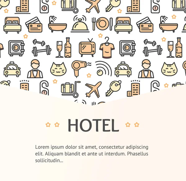 Hotel Concept Infographics Banner. Vetor —  Vetores de Stock