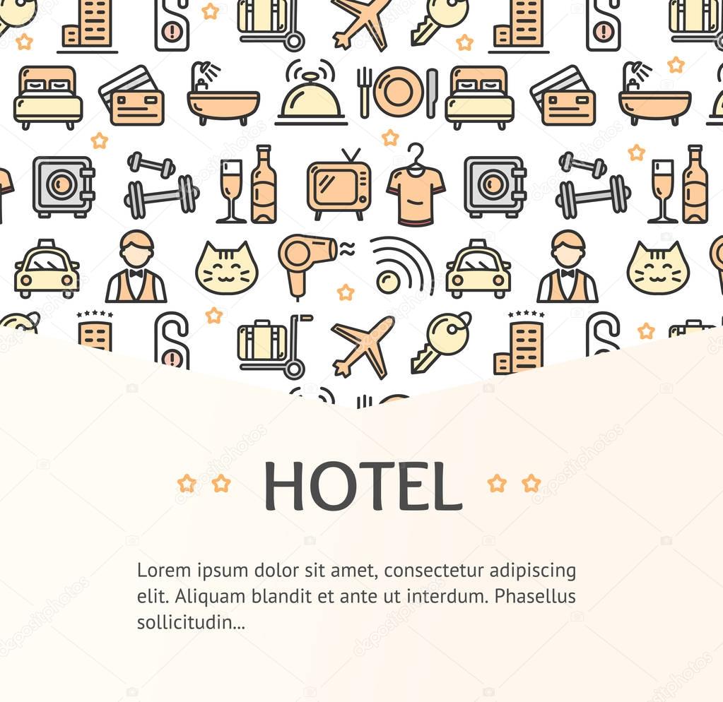 Hotel Concept Infographics Banner. Vector