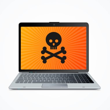 Bilgisayar Hack kazasında saldırı yazılım kavramı. Vektör