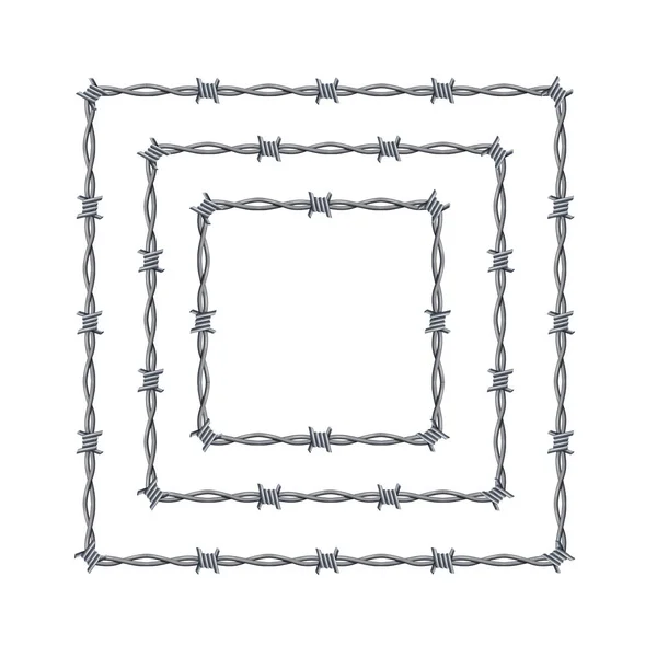 逼真的3d 详细的铁丝网框架设置。矢量 — 图库矢量图片