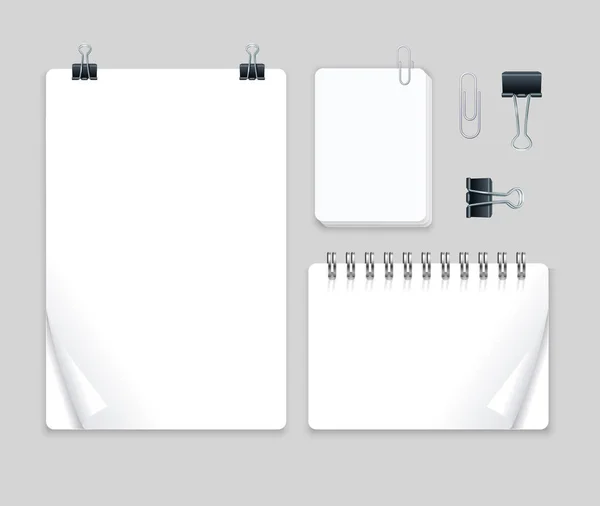 Conjunto de notas 3d detalhadas realista. Vetor — Vetor de Stock