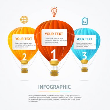 İş Infographic sıcak hava afiş kartı vektör