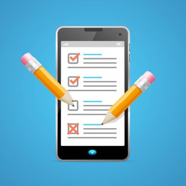Gerçekçi detaylı 3d talep formu telefon. Vektör