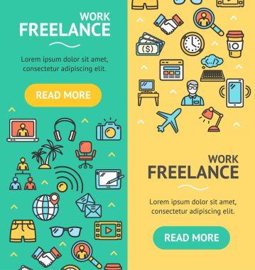 Serbest afiş Vecrtical Set imzalar. Vektör