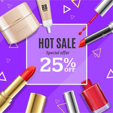 Kozmetik büyük satış Banner Banner kartı vektör