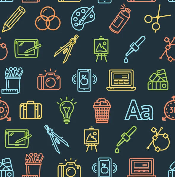 Grafik tasarım işaretleri Dikişsiz desen arka plan. Vektör