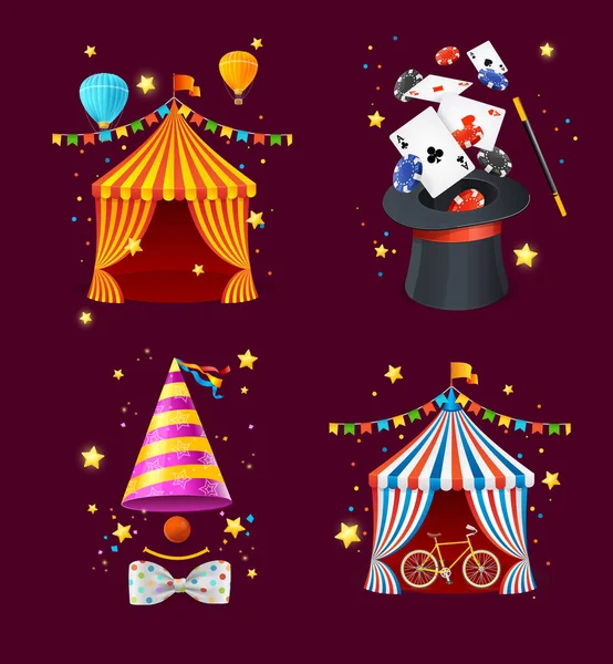 Realista detalhada 3d Circus Set. Vetor — Vetor de Stock