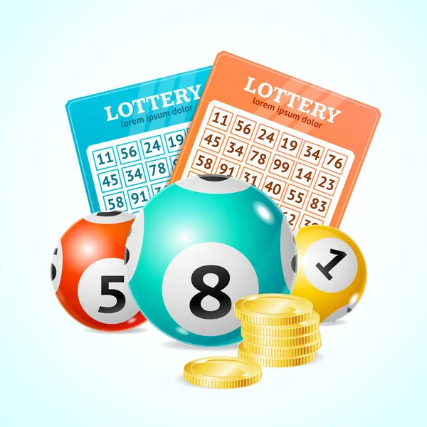 Gerçekçi detaylı 3d loto kavramı kartı arka plan. Vektör