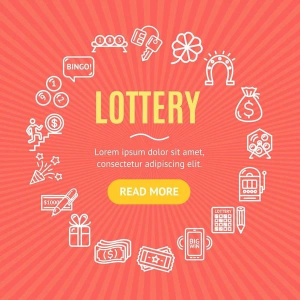 Lotto tekenen ronde ontwerp sjabloon lijn pictogram Concept. Vector — Stockvector