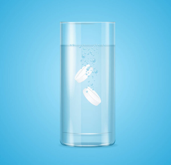Realistic Detailed 3d Glass Medical Pills with Bubbles. Vector