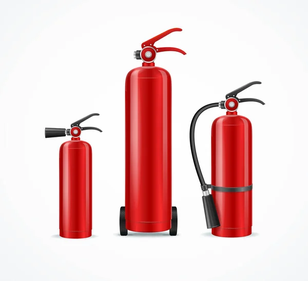 Realistic Detailed 3d Fire Extinguisher Set Vector — ストックベクタ