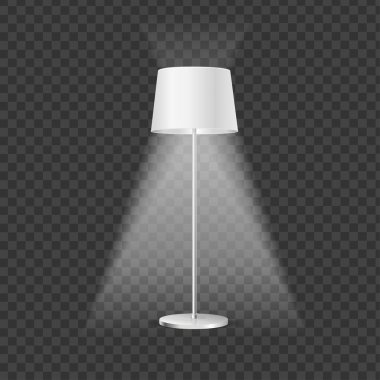 Gerçekçi Detaylı 3d Aydınlatılmış Yer Lambası. Vektör